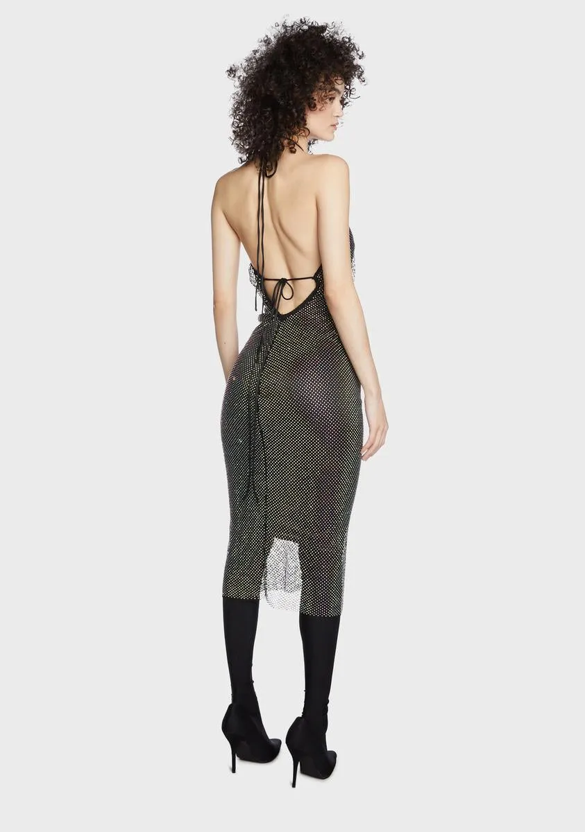 Rhinestone Lace Up Midi Dress sold by Dolls Kill product image thumbnail 5