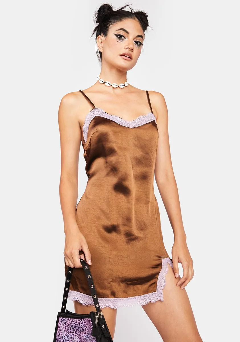 Satin Chocolate Wirda Mini Dress sold by Dolls Kill product image thumbnail 2