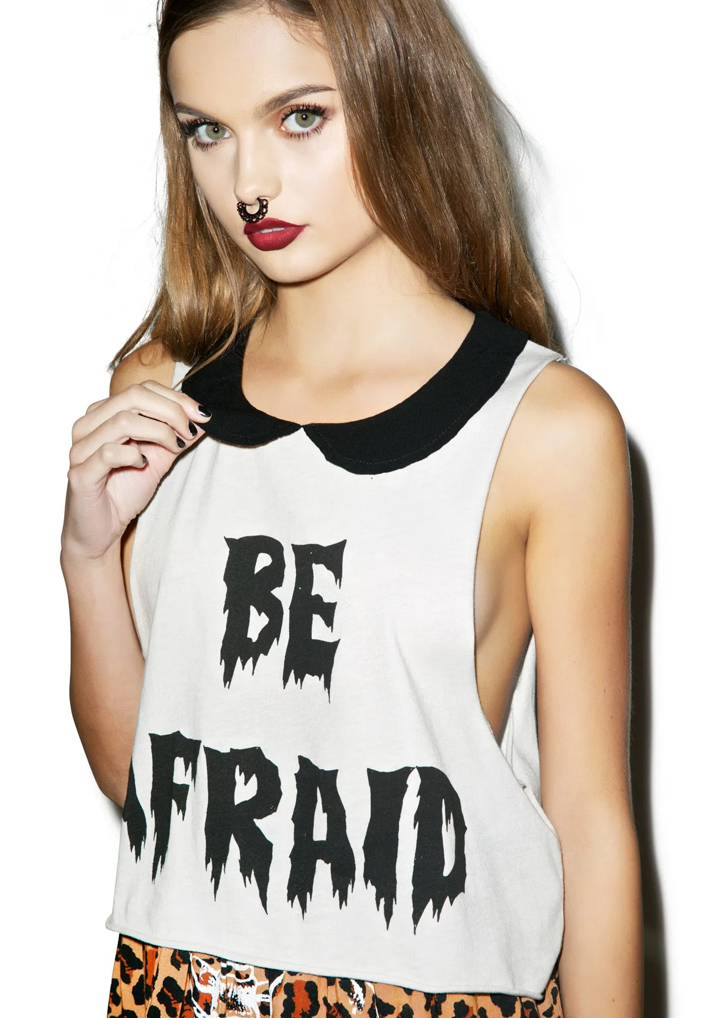 Be Afraid Crop Tank sold by Dolls Kill product image thumbnail 3