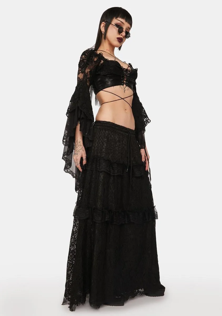 Lace Layered Maxi Skirt sold by Dolls Kill product image thumbnail 2
