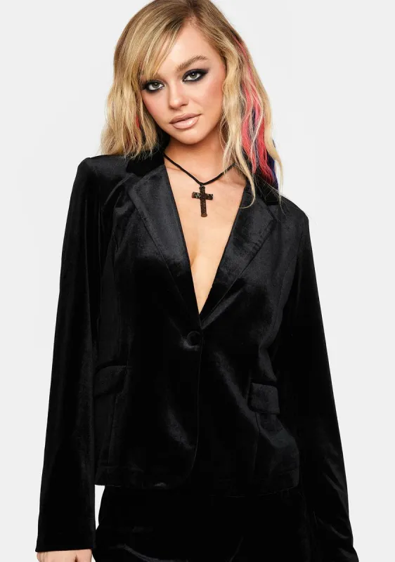 Give Me Luxury Velvet Blazer sold by Dolls Kill