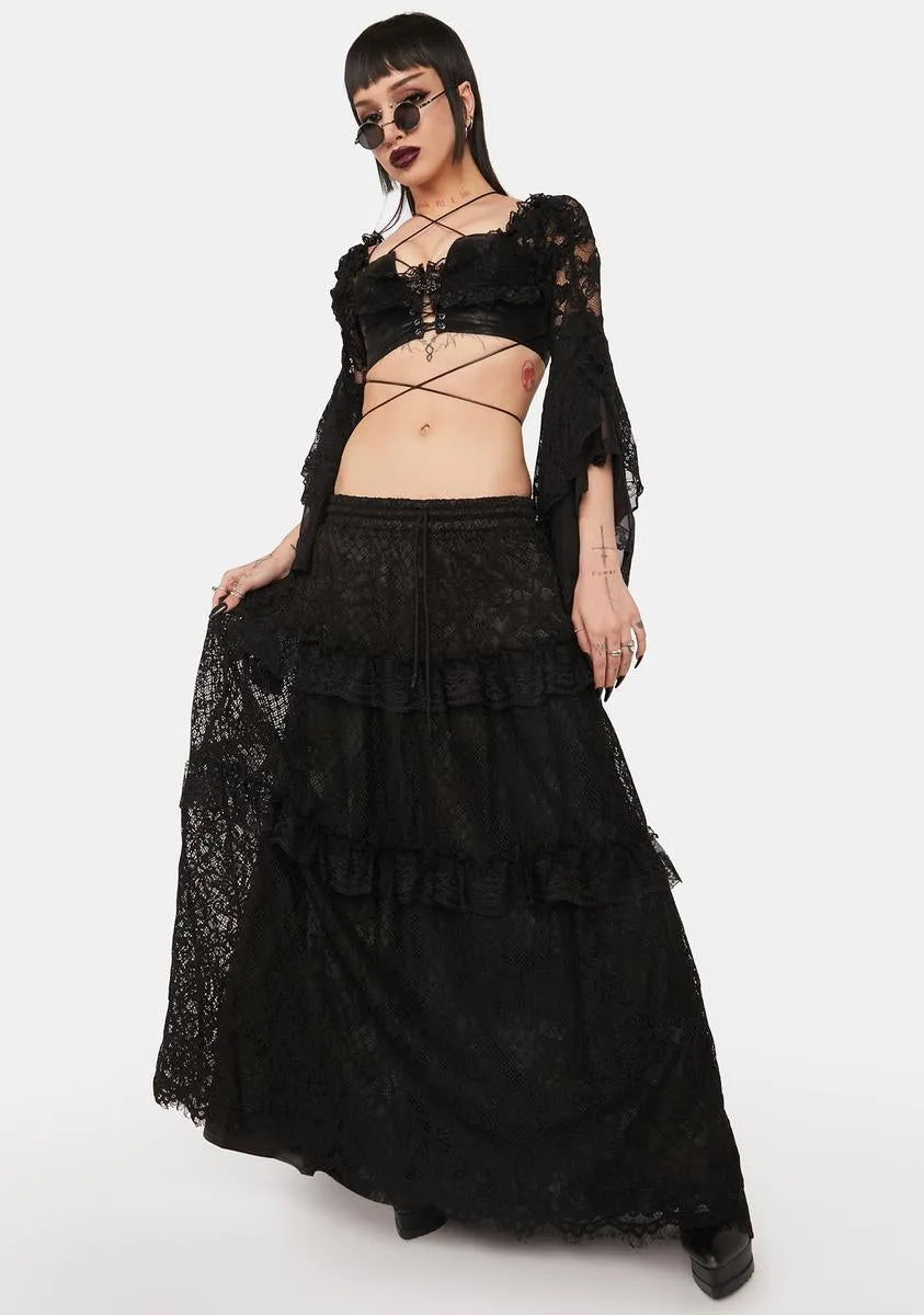 Lace Layered Maxi Skirt sold by Dolls Kill product image thumbnail 3