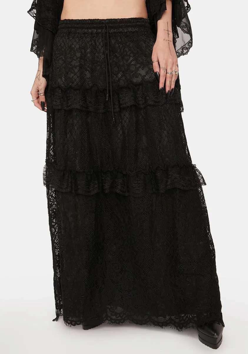 Lace Layered Maxi Skirt sold by Dolls Kill