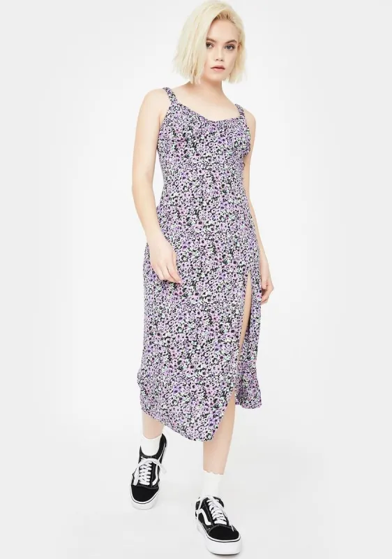 Lilac Blossom Jova Midi Dress sold by Dolls Kill