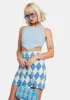 Sky Valued Highly Ribbed Crop Tank sold by Dolls Kill