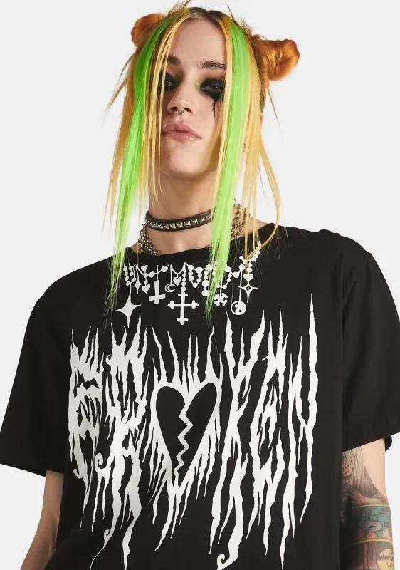 Broken Heartz Graphic Tee sold by Dolls Kill