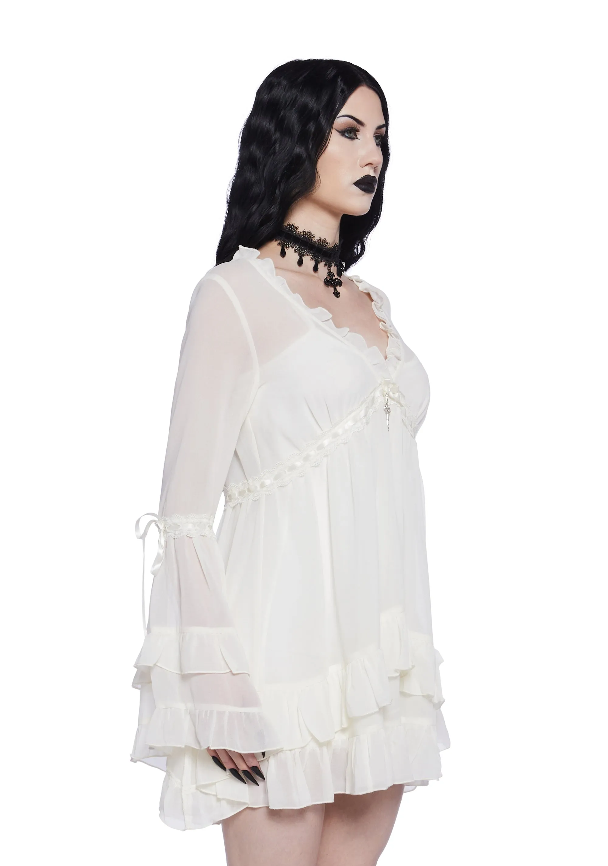 Real Divinity Mini Dress - Ivory sold by Dolls Kill product image thumbnail 4