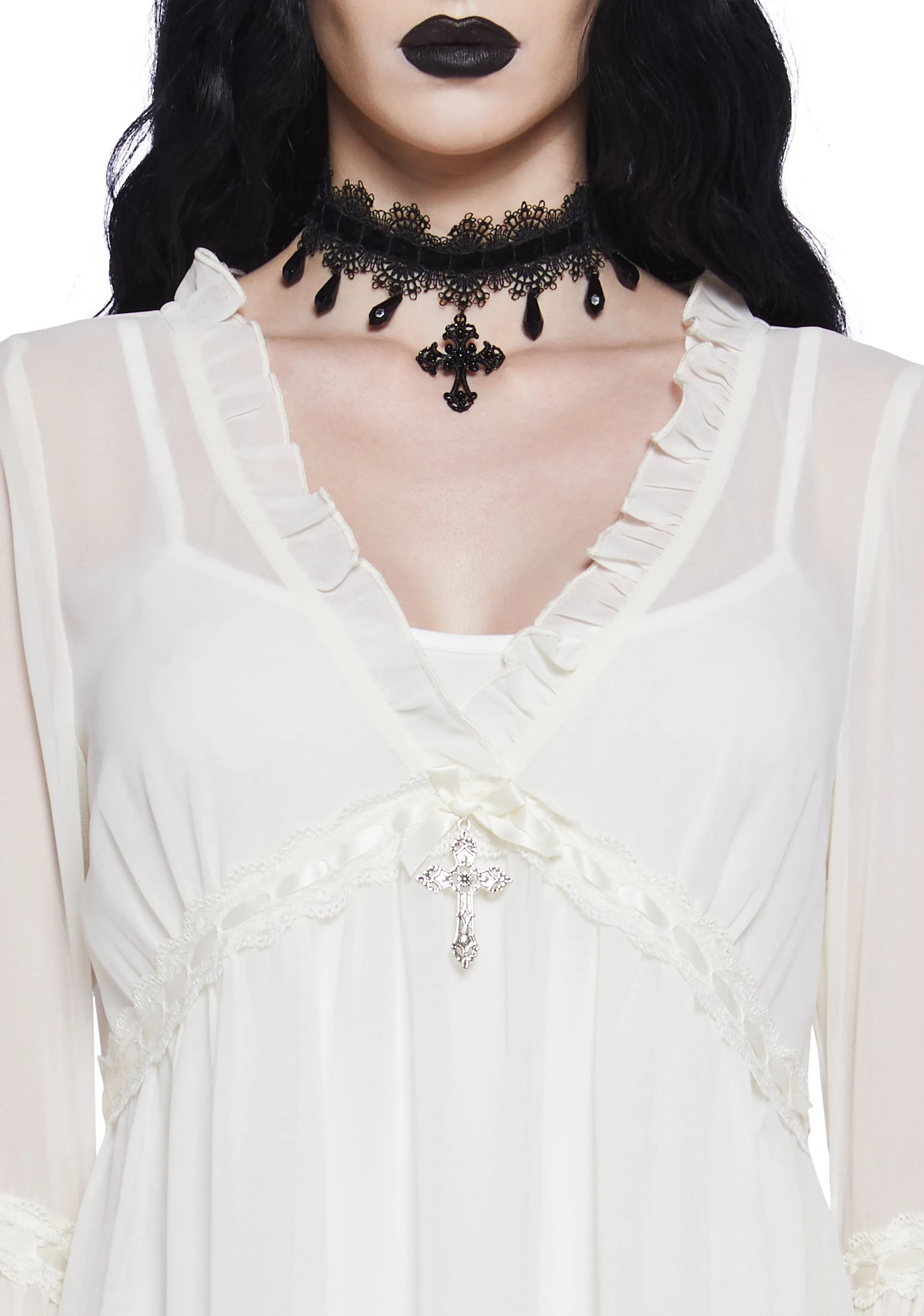 Real Divinity Mini Dress - Ivory sold by Dolls Kill product image thumbnail 5