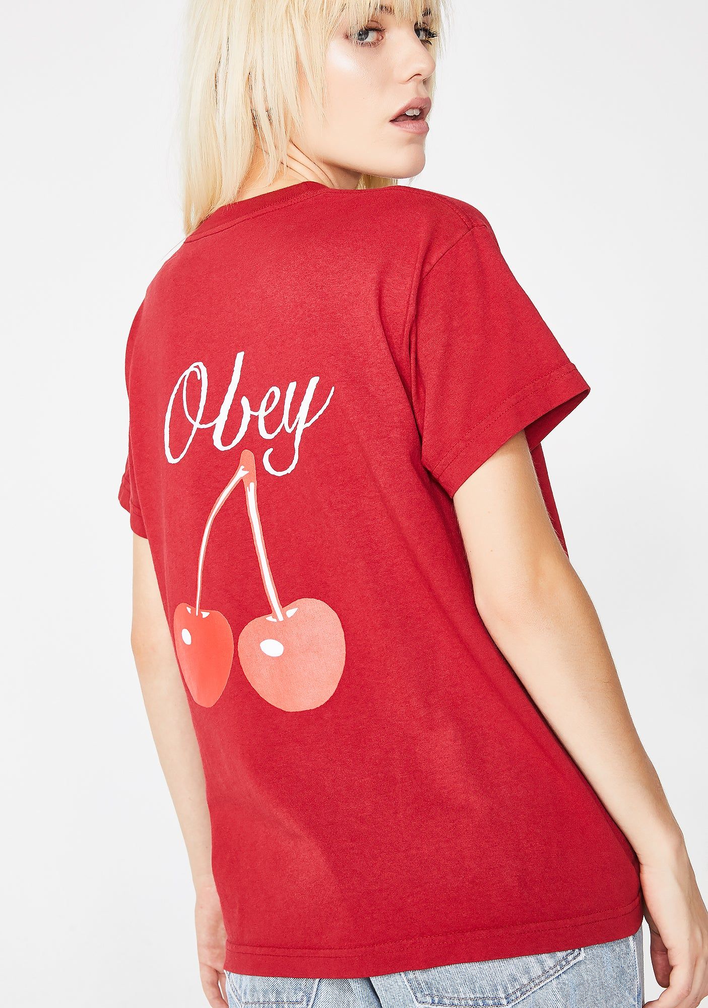 Cherry Script Custom Box Tee sold by Dolls Kill