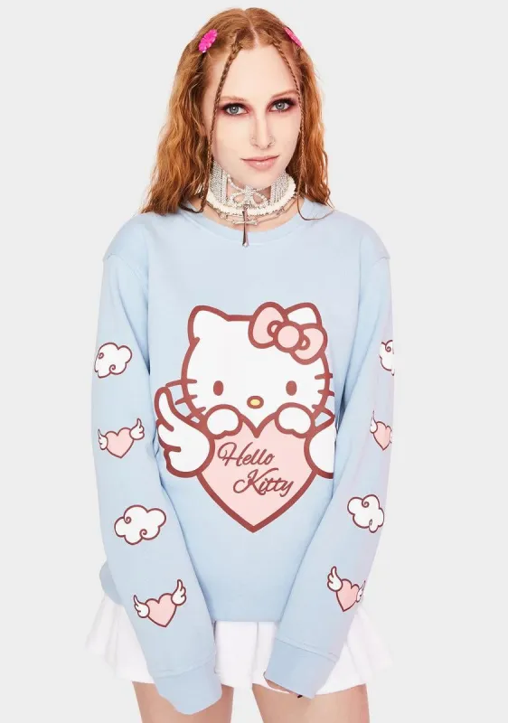Hello Kitty Angel Heart Sweatshirt sold by Dolls Kill