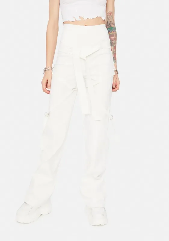 Come Correct Strappy Flare Pants sold by Dolls Kill