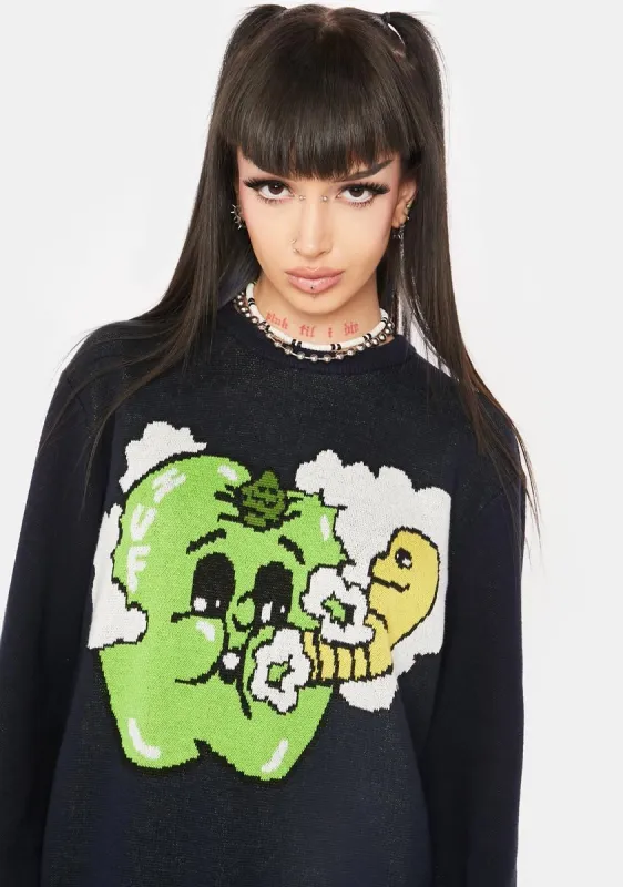 Smoked Apple Jacquard Sweater sold by Dolls Kill