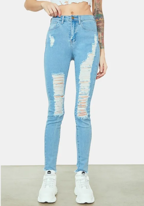 Reach Out 'N Touch Two Tone Star Jeans sold by Dolls Kill
