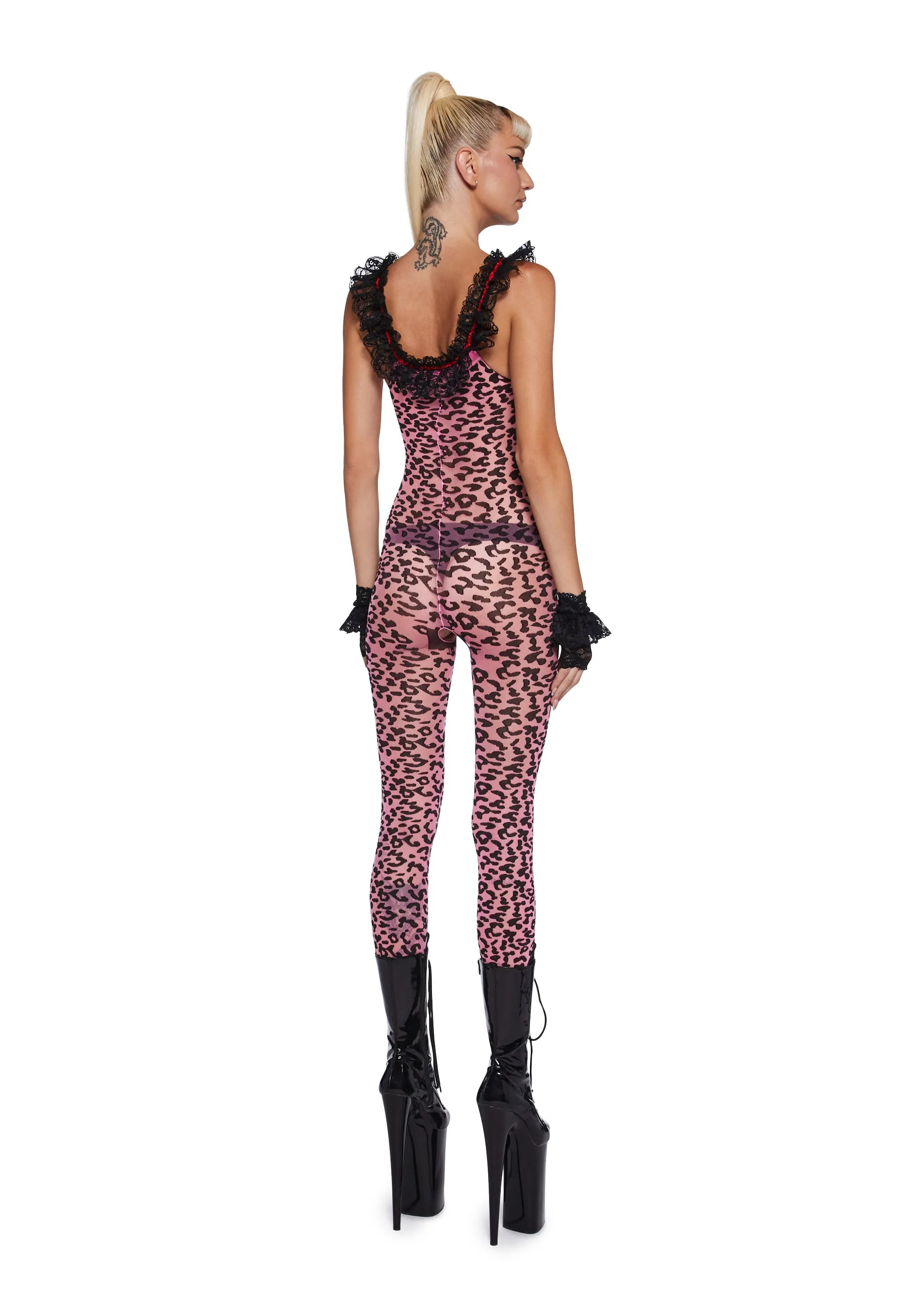 Animal Instincts Leopard Print Body Stocking sold by Dolls Kill product image thumbnail 4