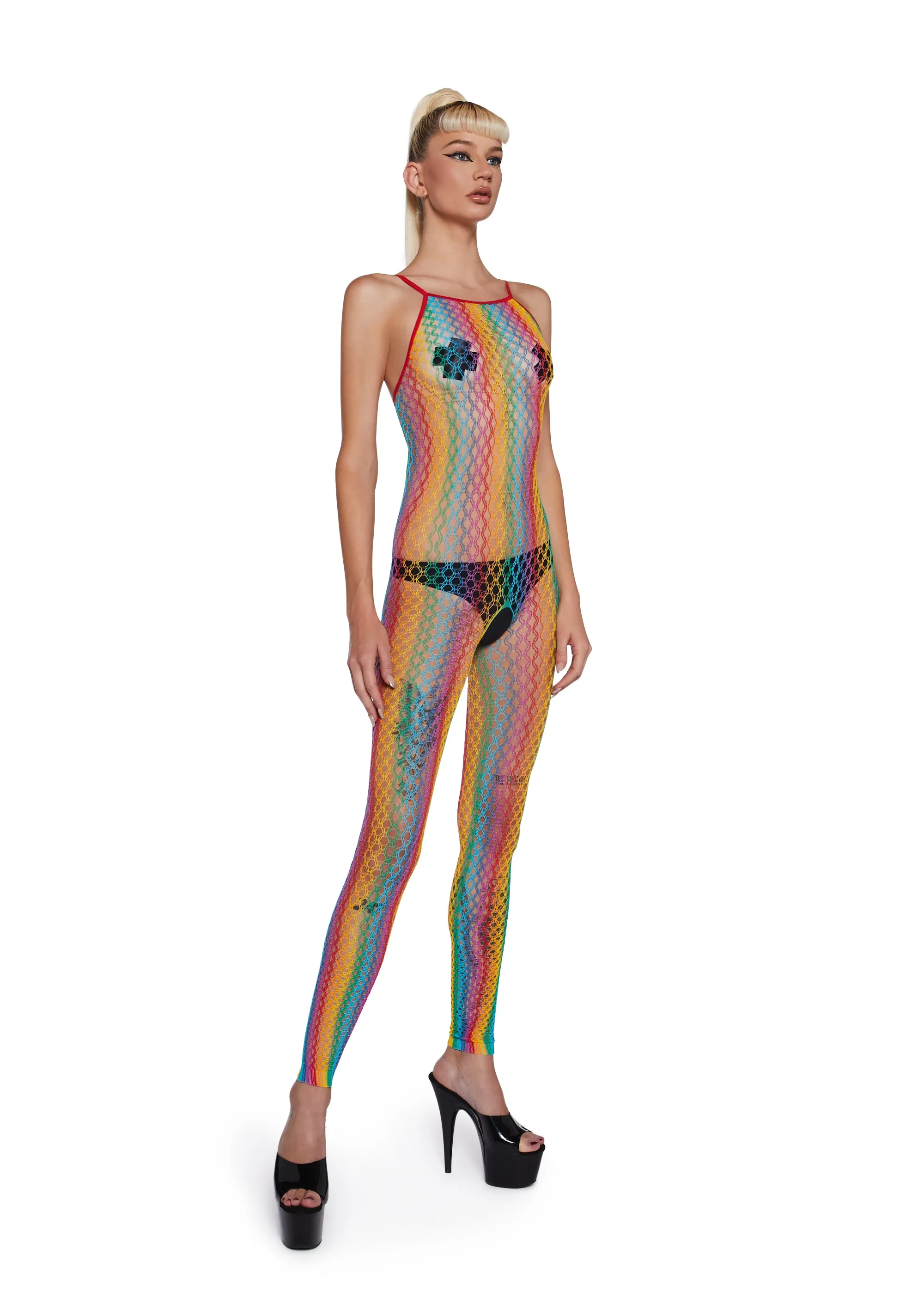 Chromatic Wonderland Fishnet Body Stocking sold by Dolls Kill product image thumbnail 5