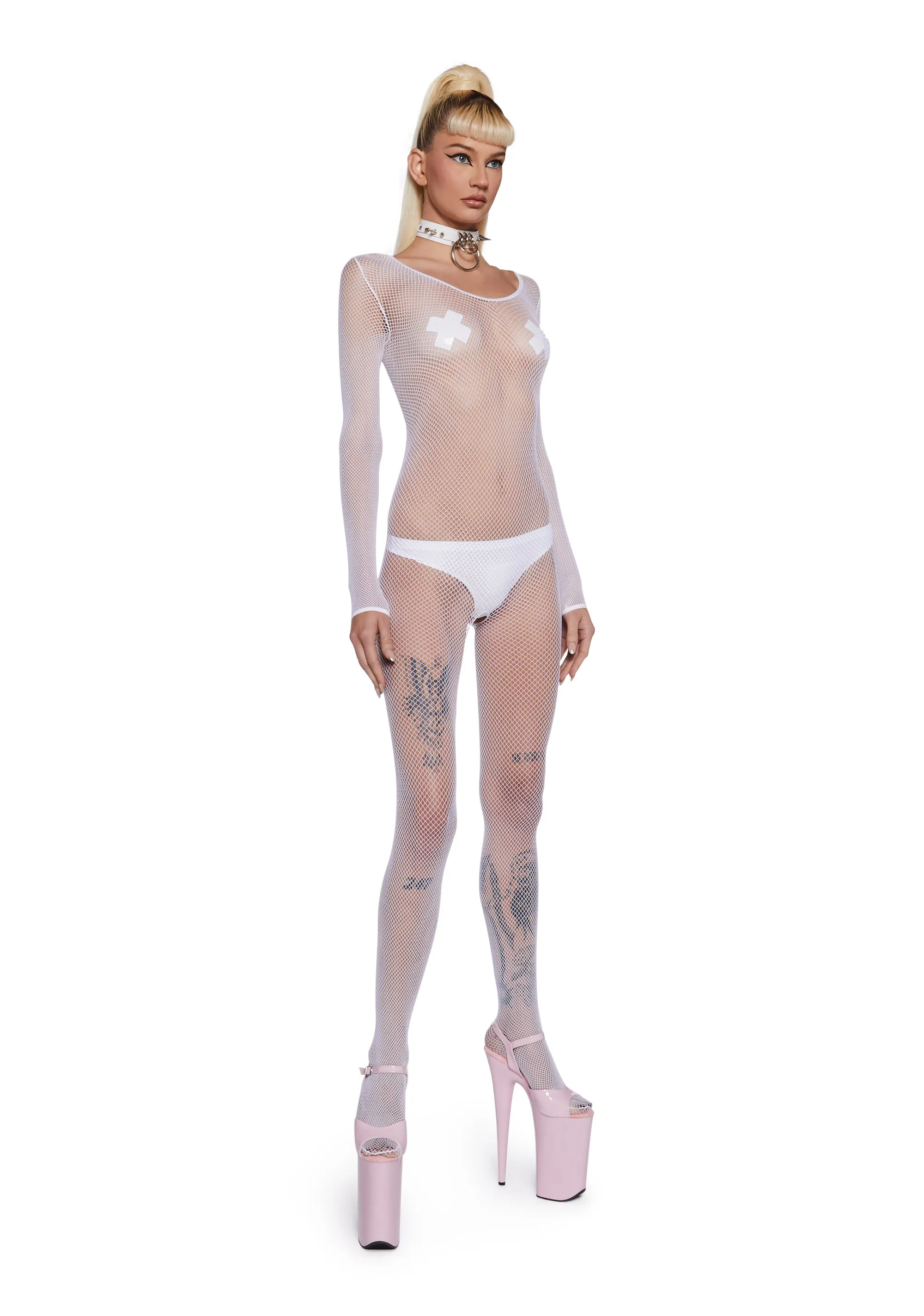 Private Performance Fishnet Body Stocking sold by Dolls Kill product image thumbnail 5