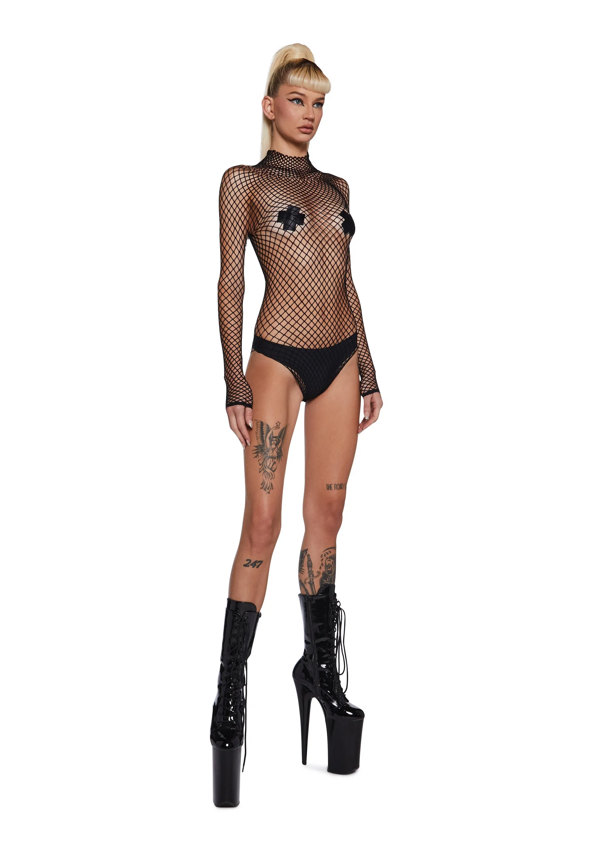 Because I Said So Fishnet Bodysuit sold by Dolls Kill product image thumbnail 2