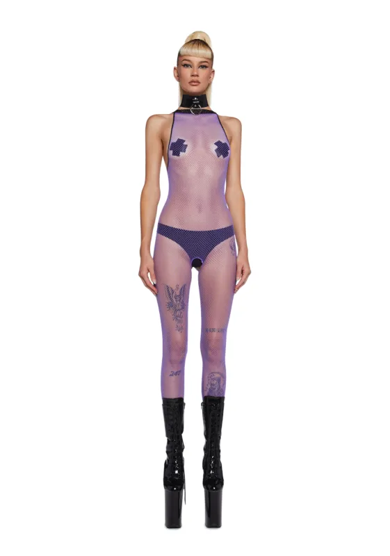 Electric Allure Fishnet Bodysuit sold by Dolls Kill