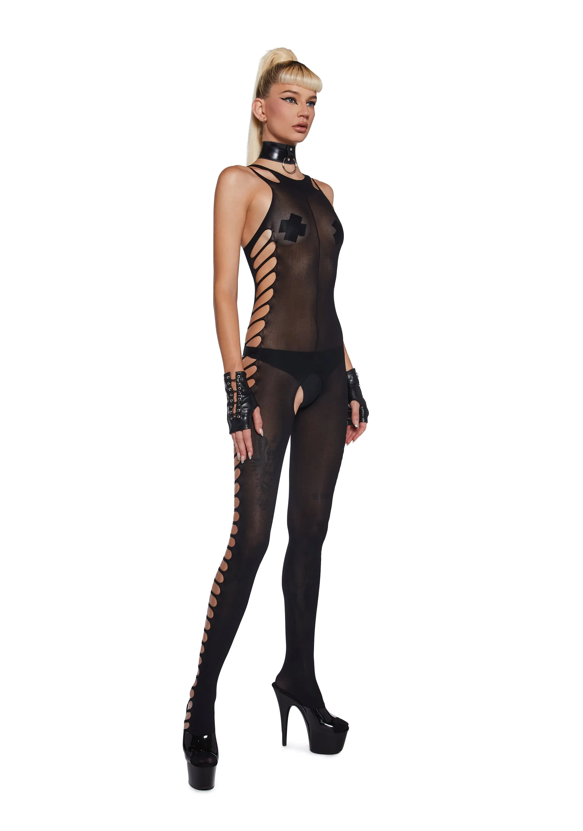Lost In Lust Cut Out Body Stocking - Black sold by Dolls Kill product image thumbnail 5