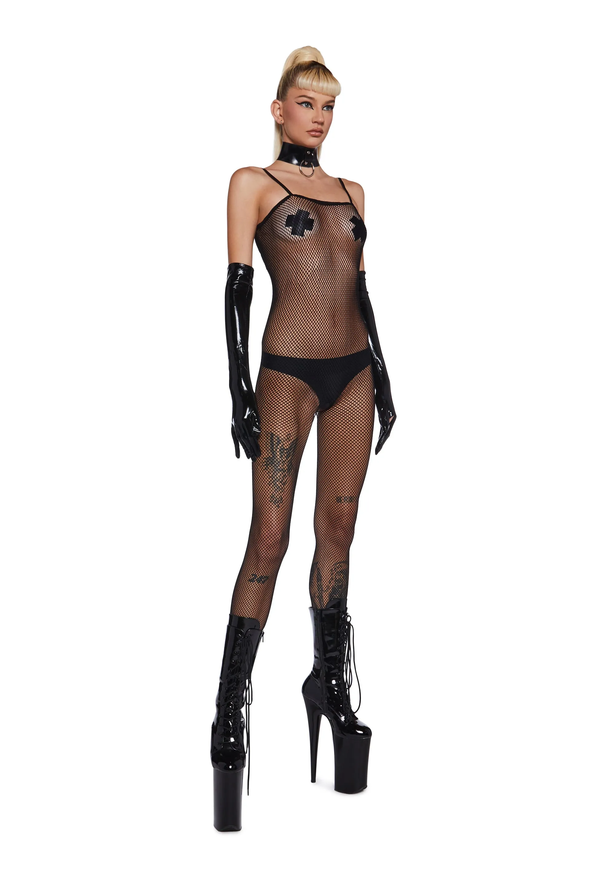Out Of Luck Fishnet Body Stocking sold by Dolls Kill product image thumbnail 5