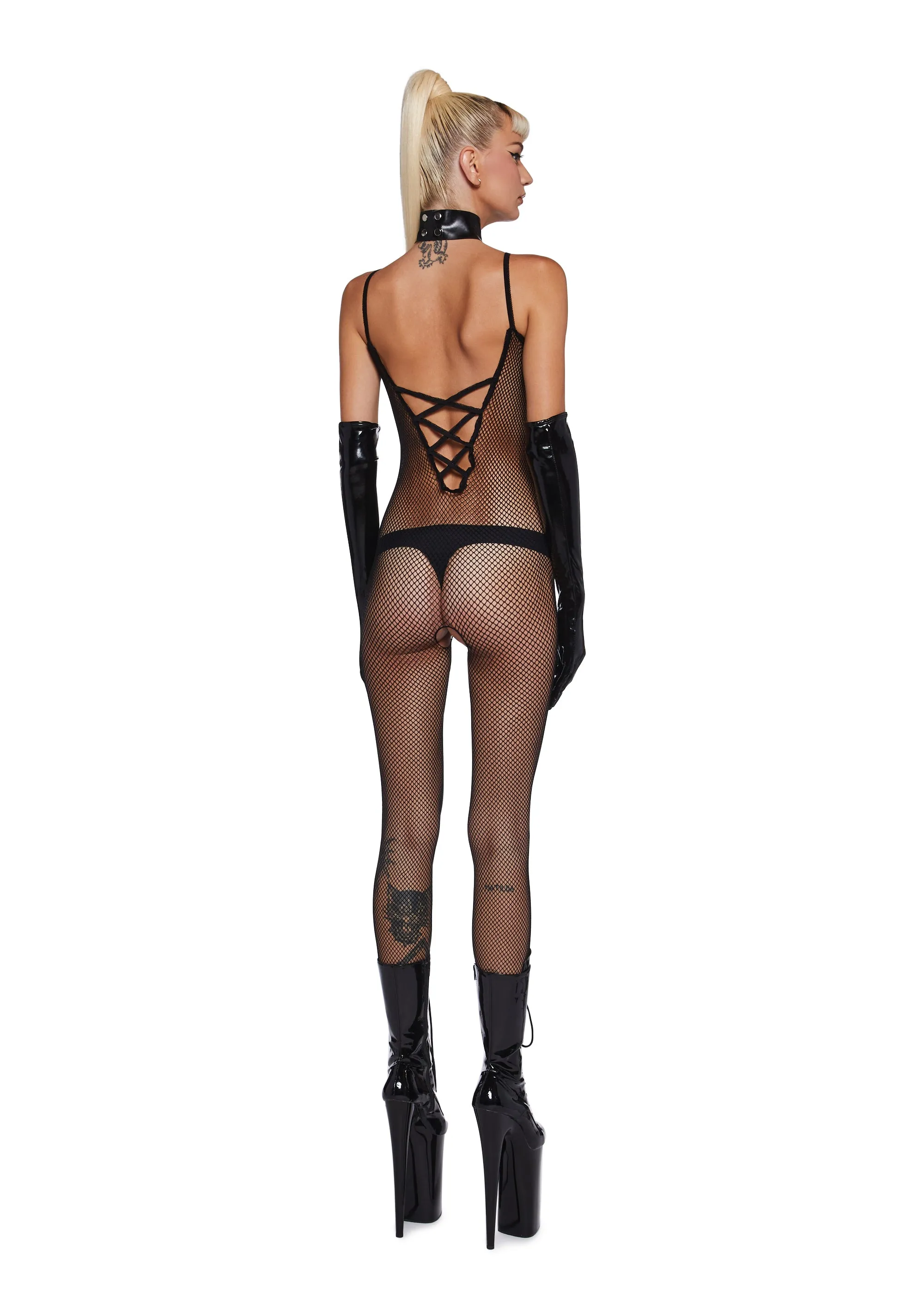 Out Of Luck Fishnet Body Stocking sold by Dolls Kill product image thumbnail 4