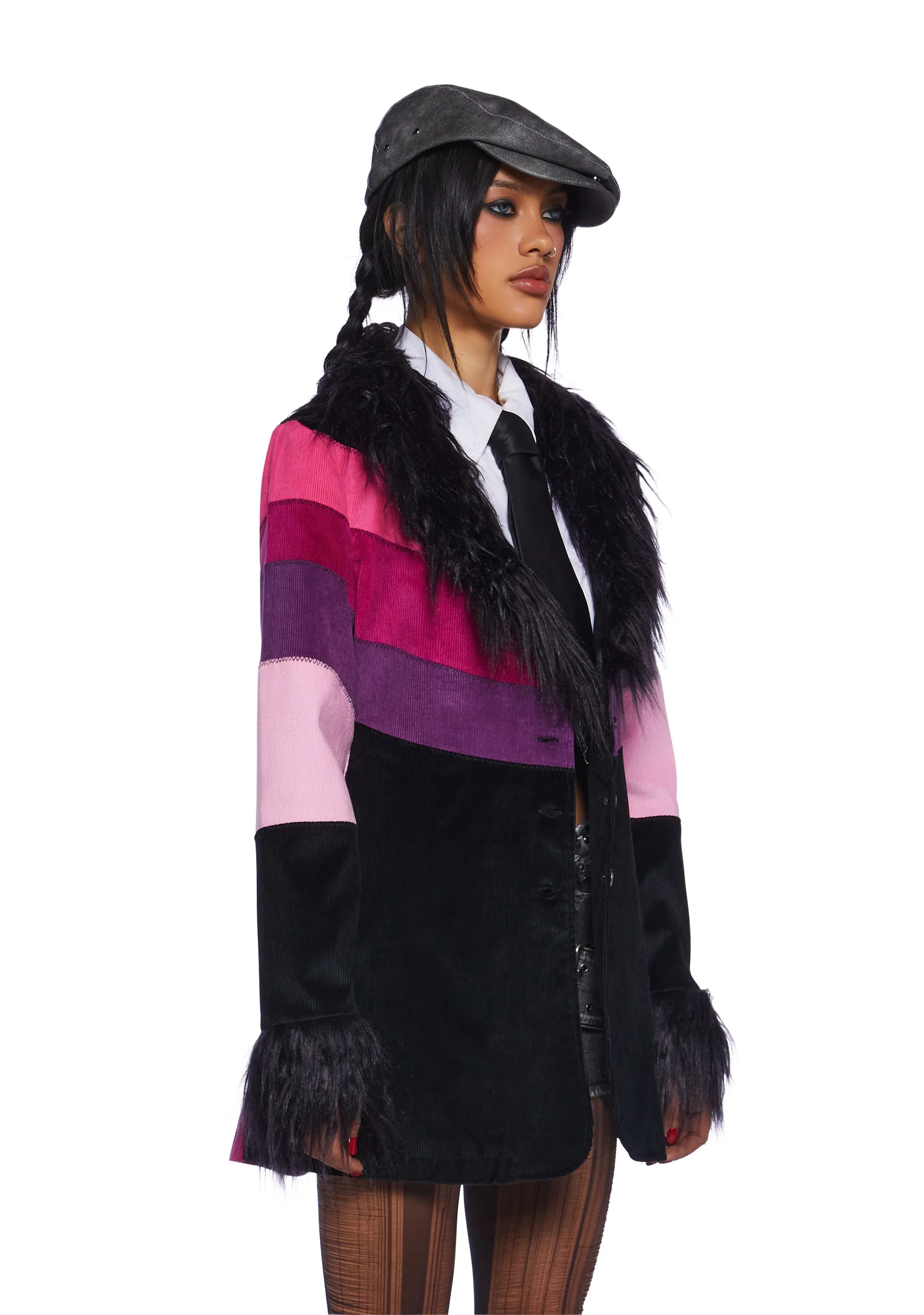 Break Free Corduroy Coat - Black sold by Dolls Kill product image thumbnail 3