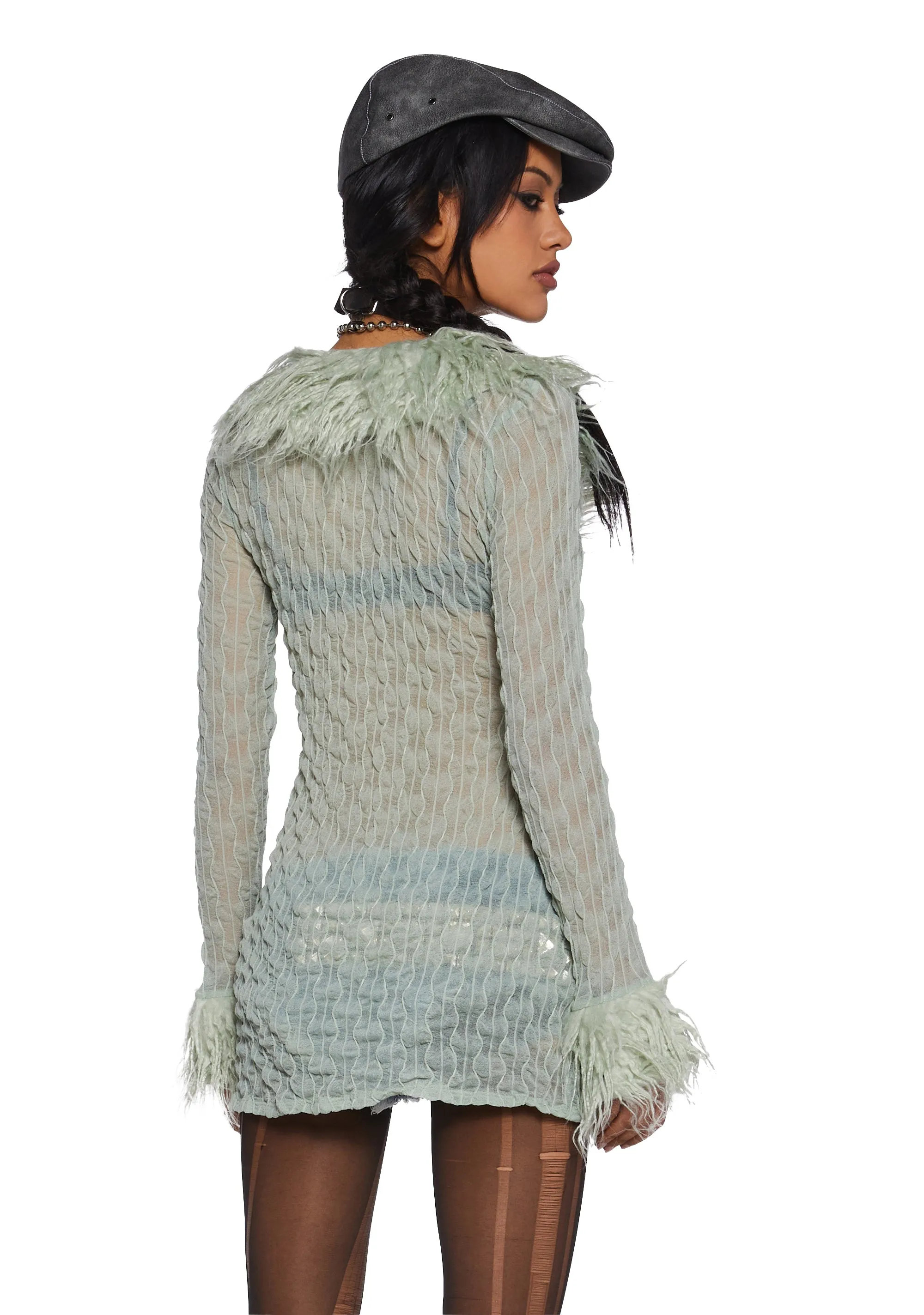 With The Band Knit Cardigan - Sage sold by Dolls Kill product image thumbnail 4