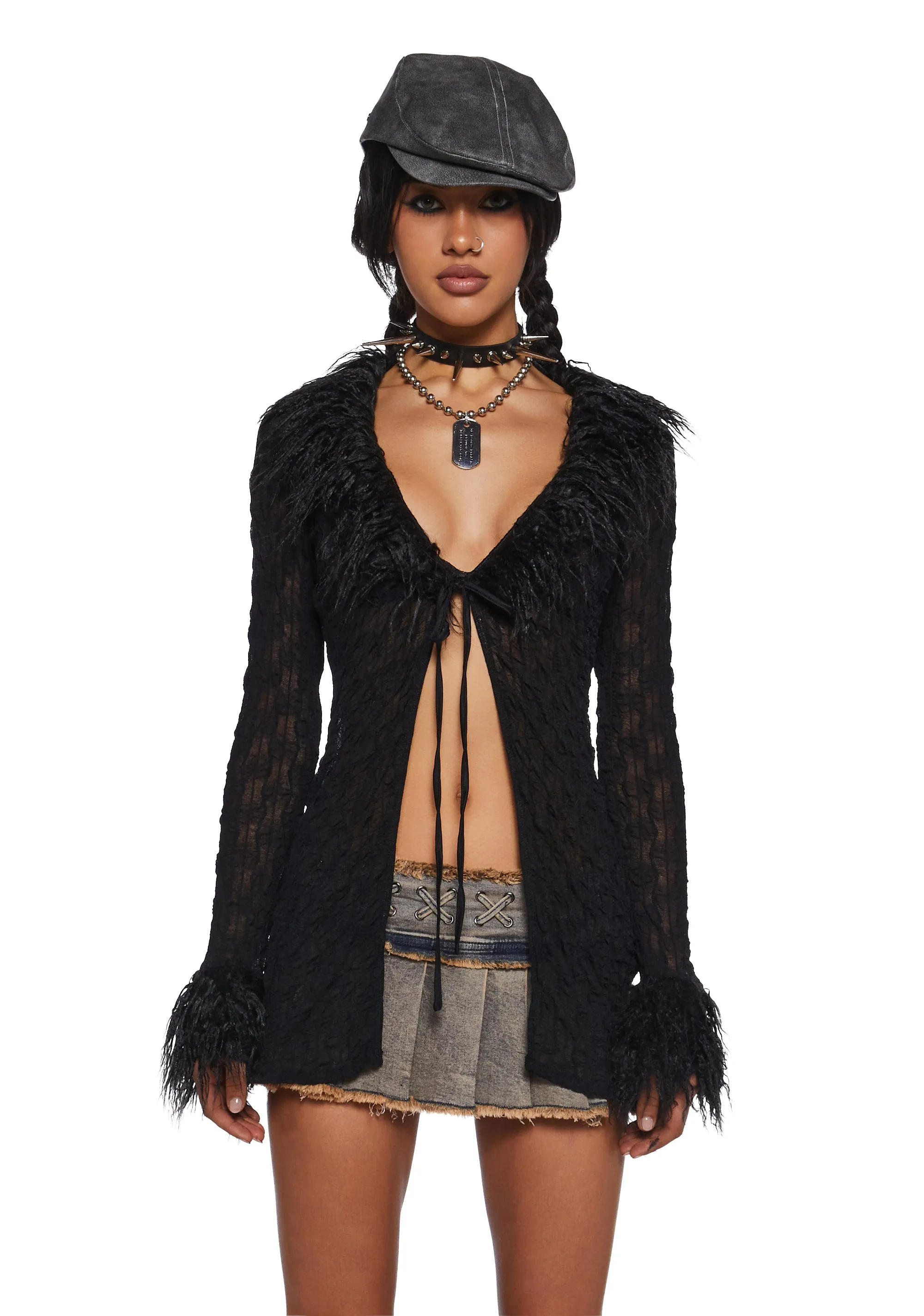 With The Band Knit Cardigan - Black sold by Dolls Kill