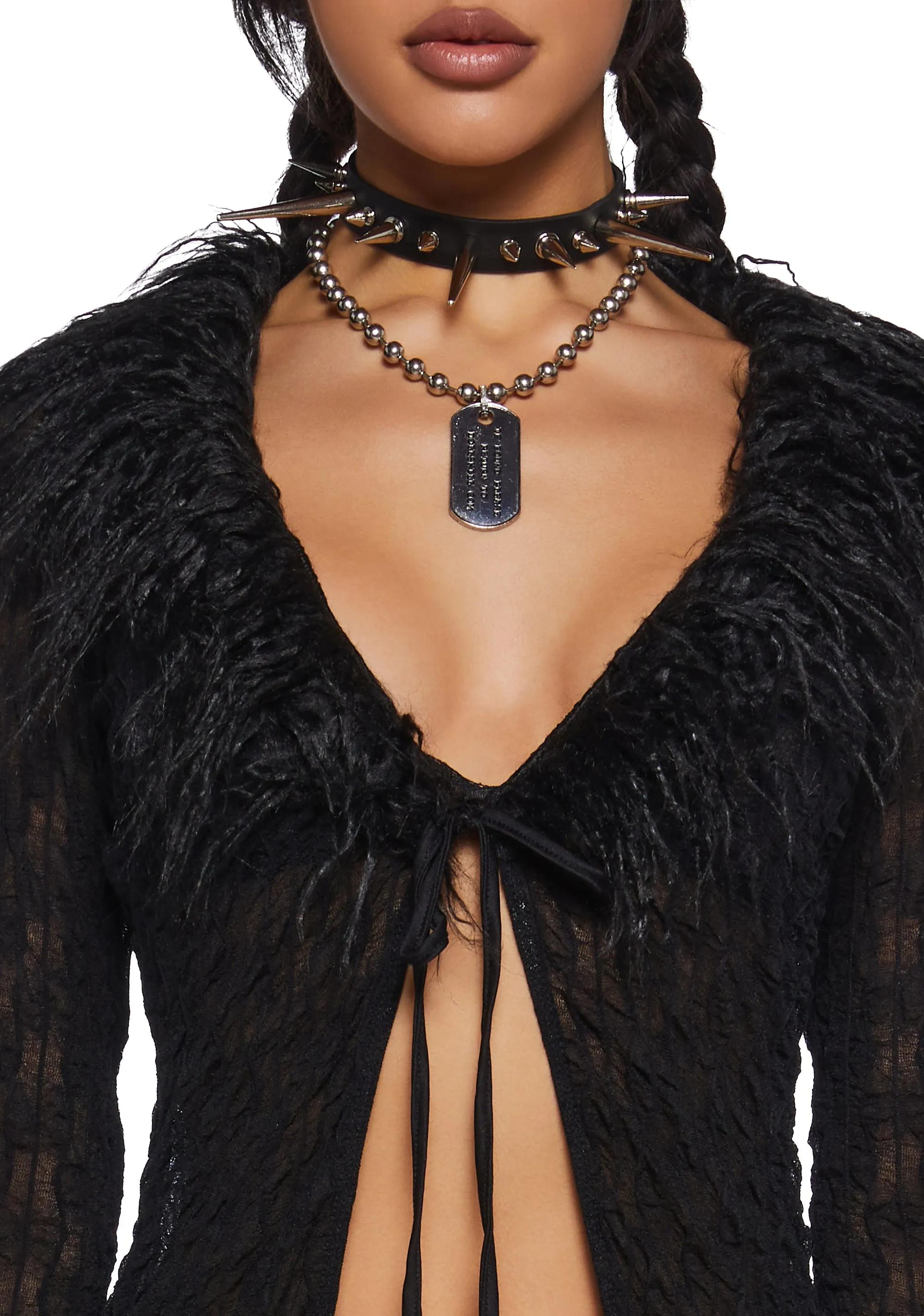 With The Band Knit Cardigan - Black sold by Dolls Kill product image thumbnail 5