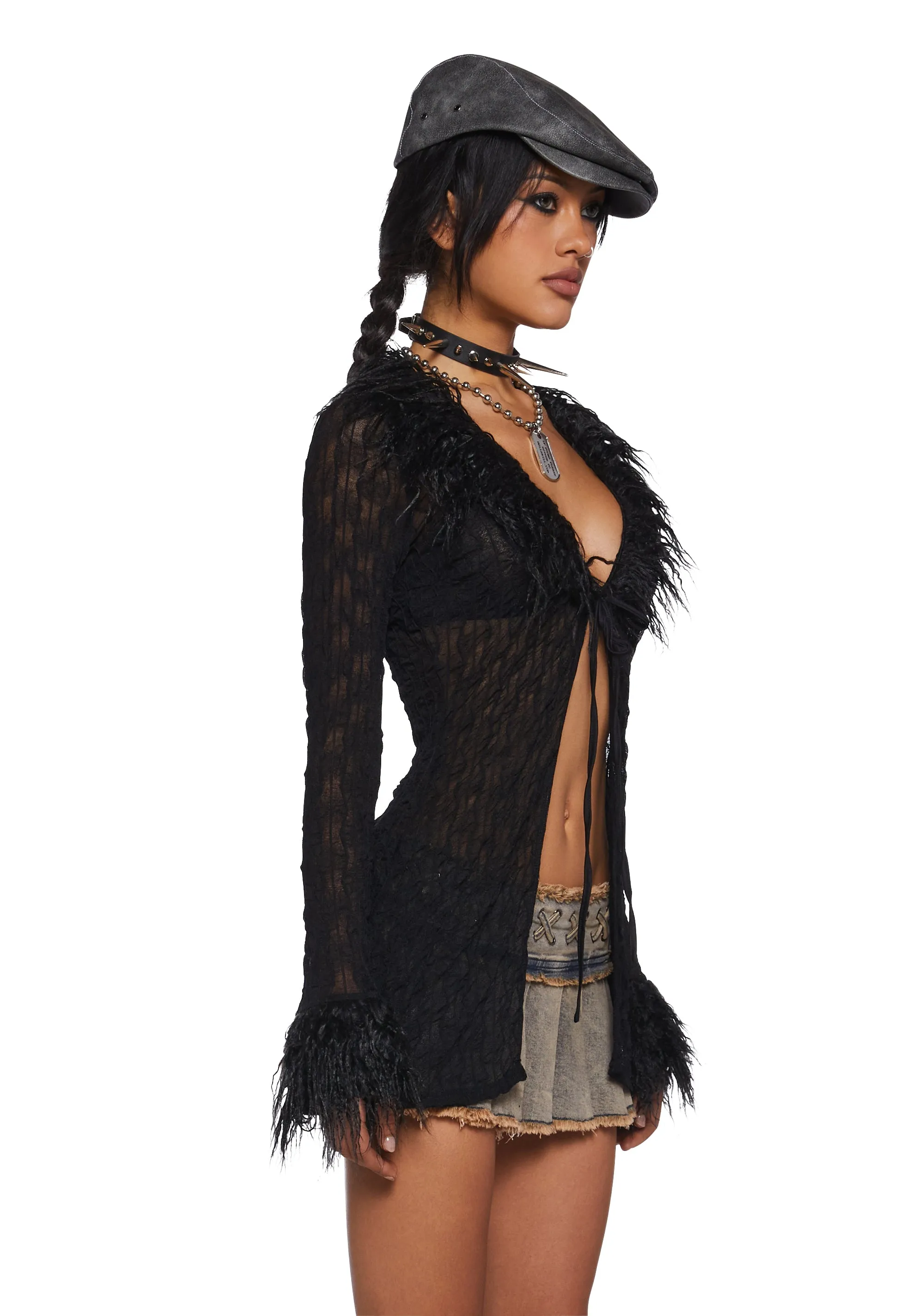 With The Band Knit Cardigan - Black sold by Dolls Kill product image thumbnail 3