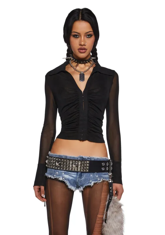 Runaway Riot Long Sleeve Top - Black sold by Dolls Kill