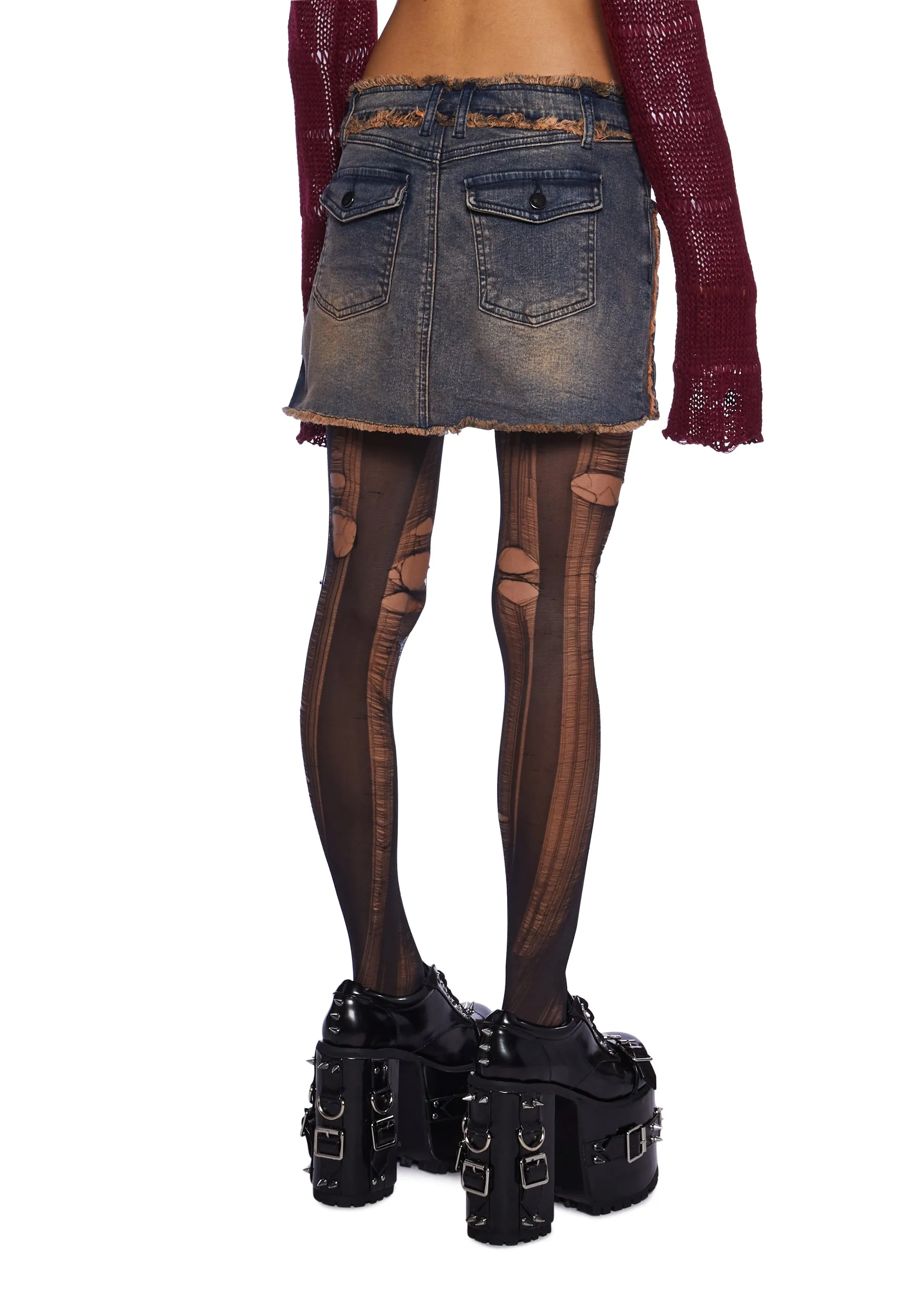 Breaking It All Denim Mini Skirt sold by Dolls Kill product image thumbnail 4