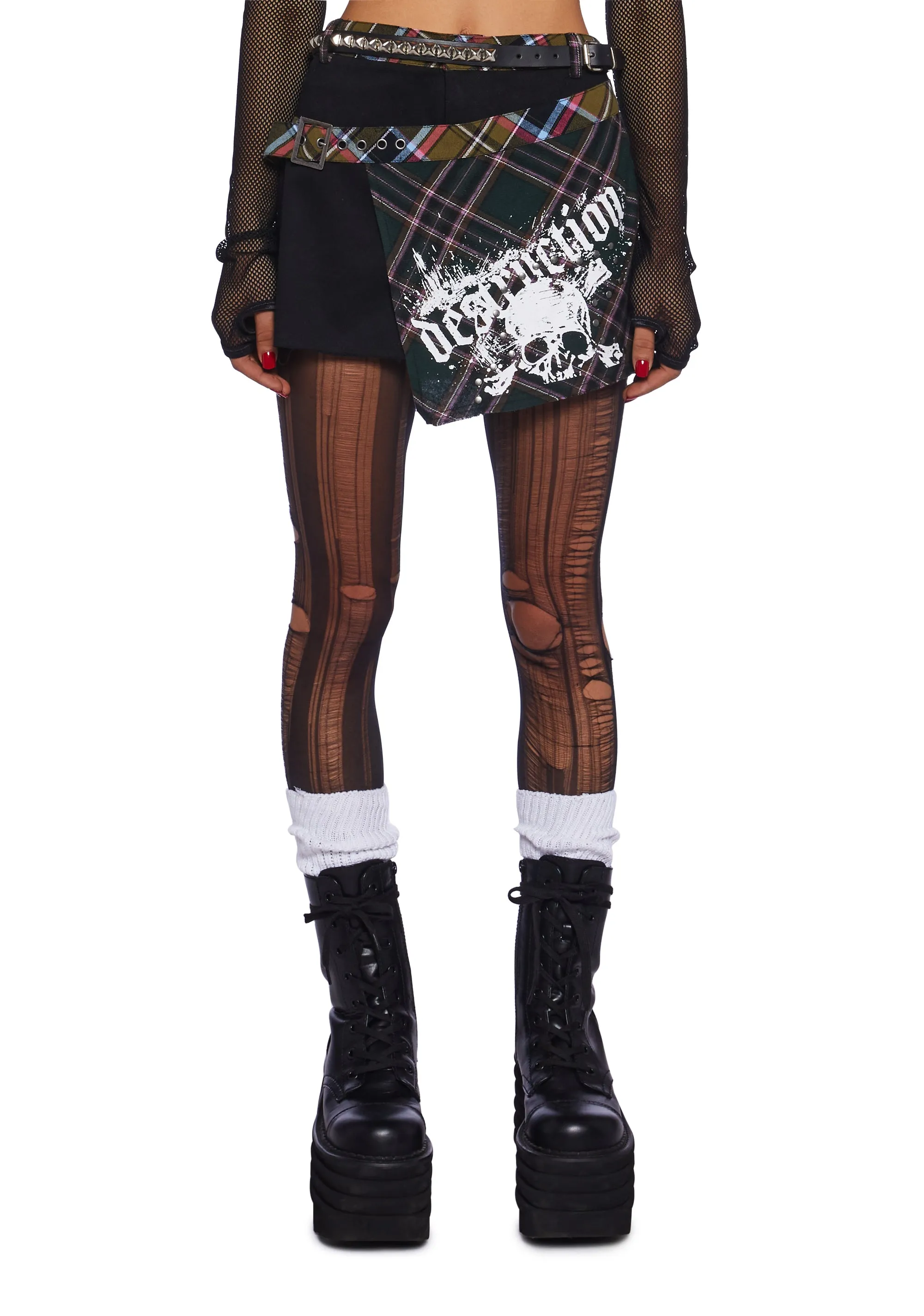 Just Destruction Mini Skirt sold by Dolls Kill product image thumbnail 5