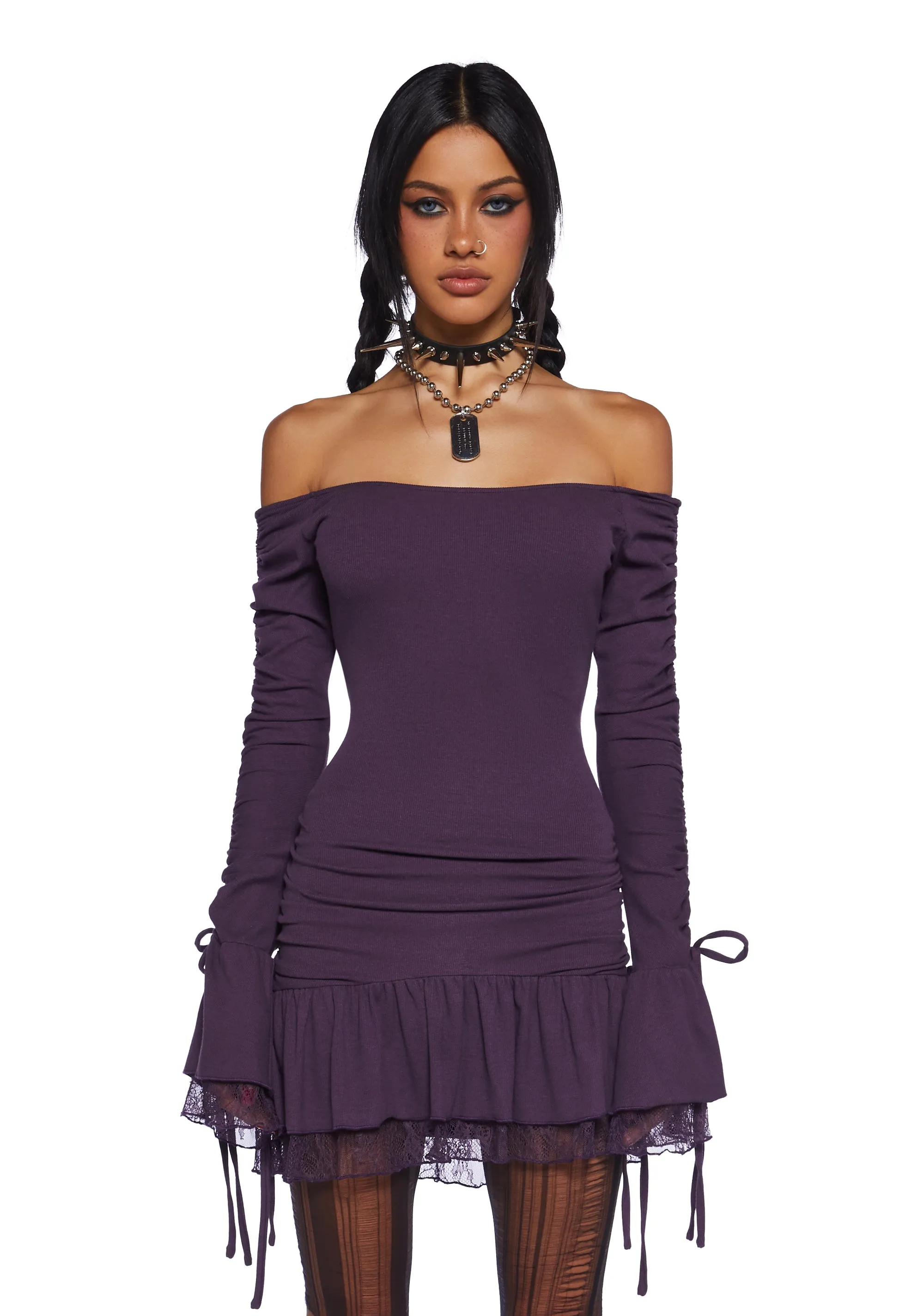 Want You Bad Mini Dress - Purple sold by Dolls Kill