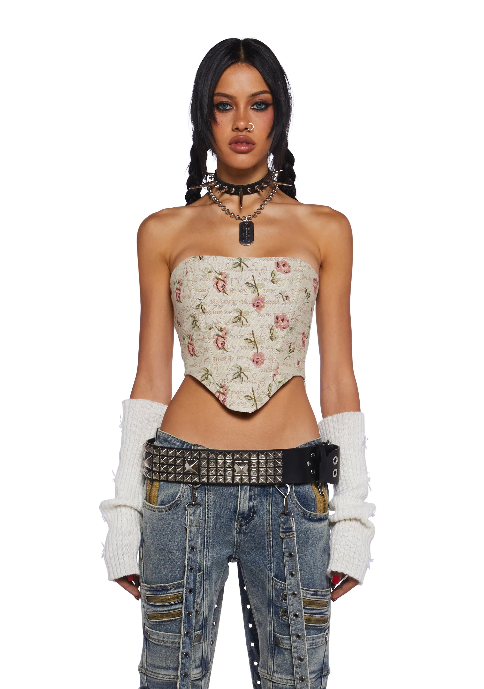 Written Rose Corset Top sold by Dolls Kill