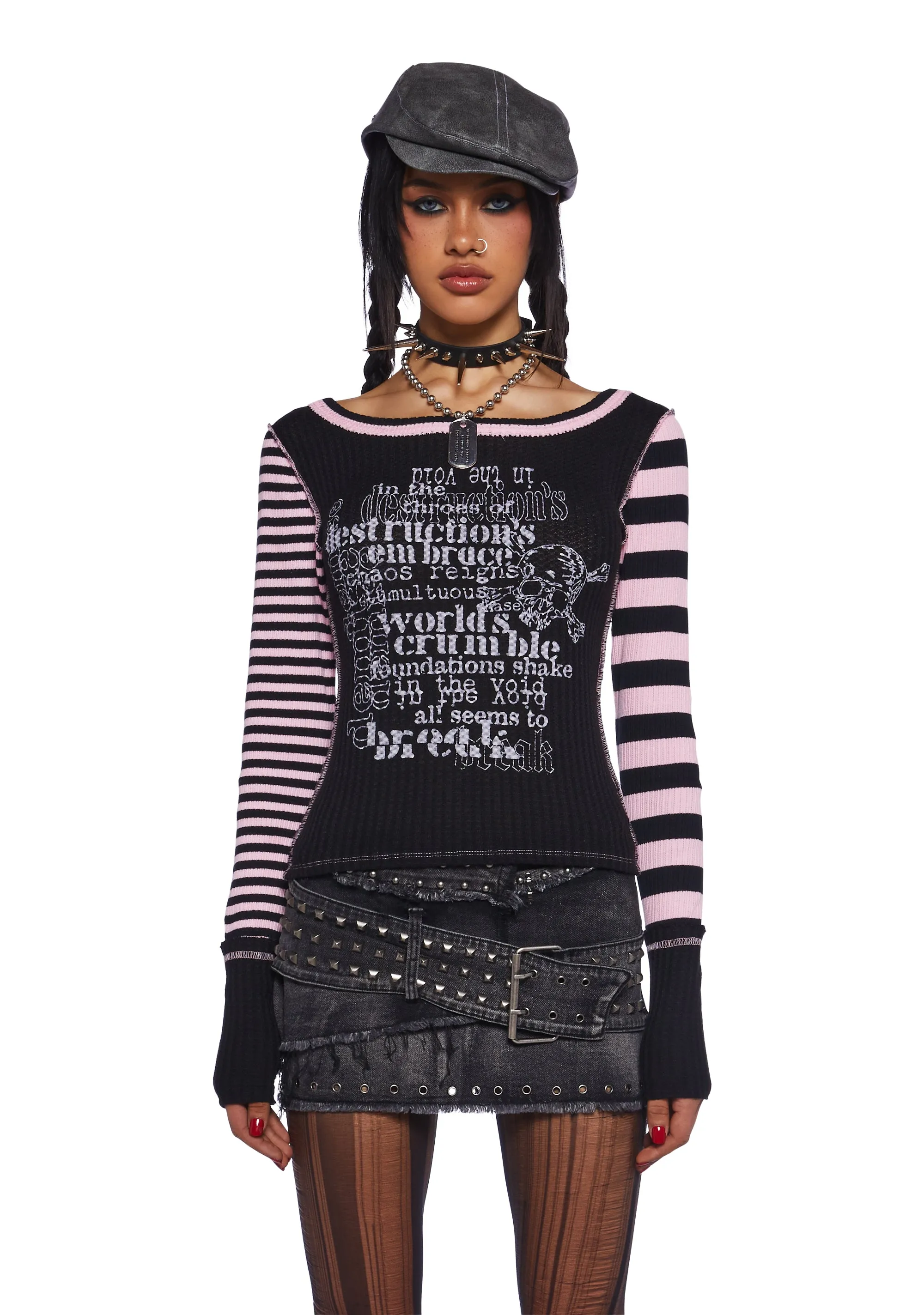 Chaotic Break Long Sleeve Tee sold by Dolls Kill