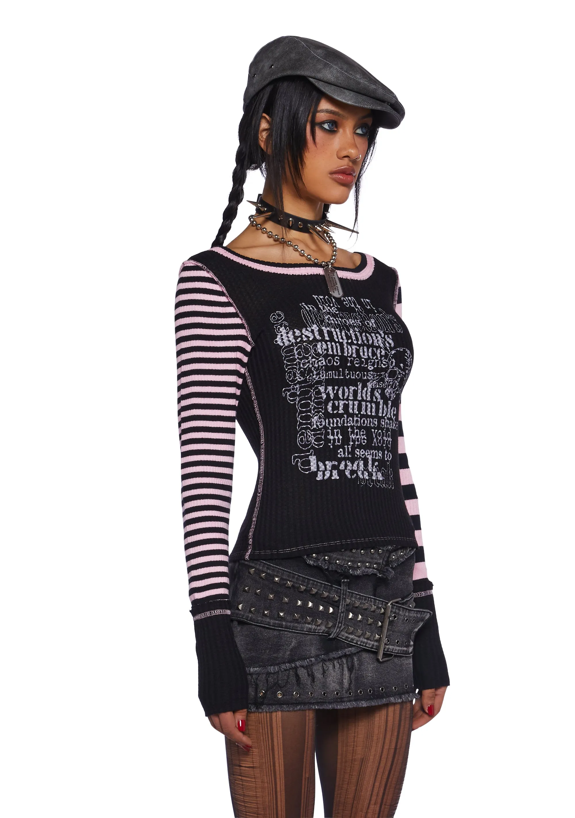 Chaotic Break Long Sleeve Tee sold by Dolls Kill product image thumbnail 3