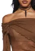 Only Yours Long Sleeve Top - Brown sold by Dolls Kill