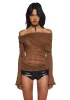Only Yours Long Sleeve Top - Brown sold by Dolls Kill