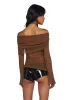 Only Yours Long Sleeve Top - Brown sold by Dolls Kill