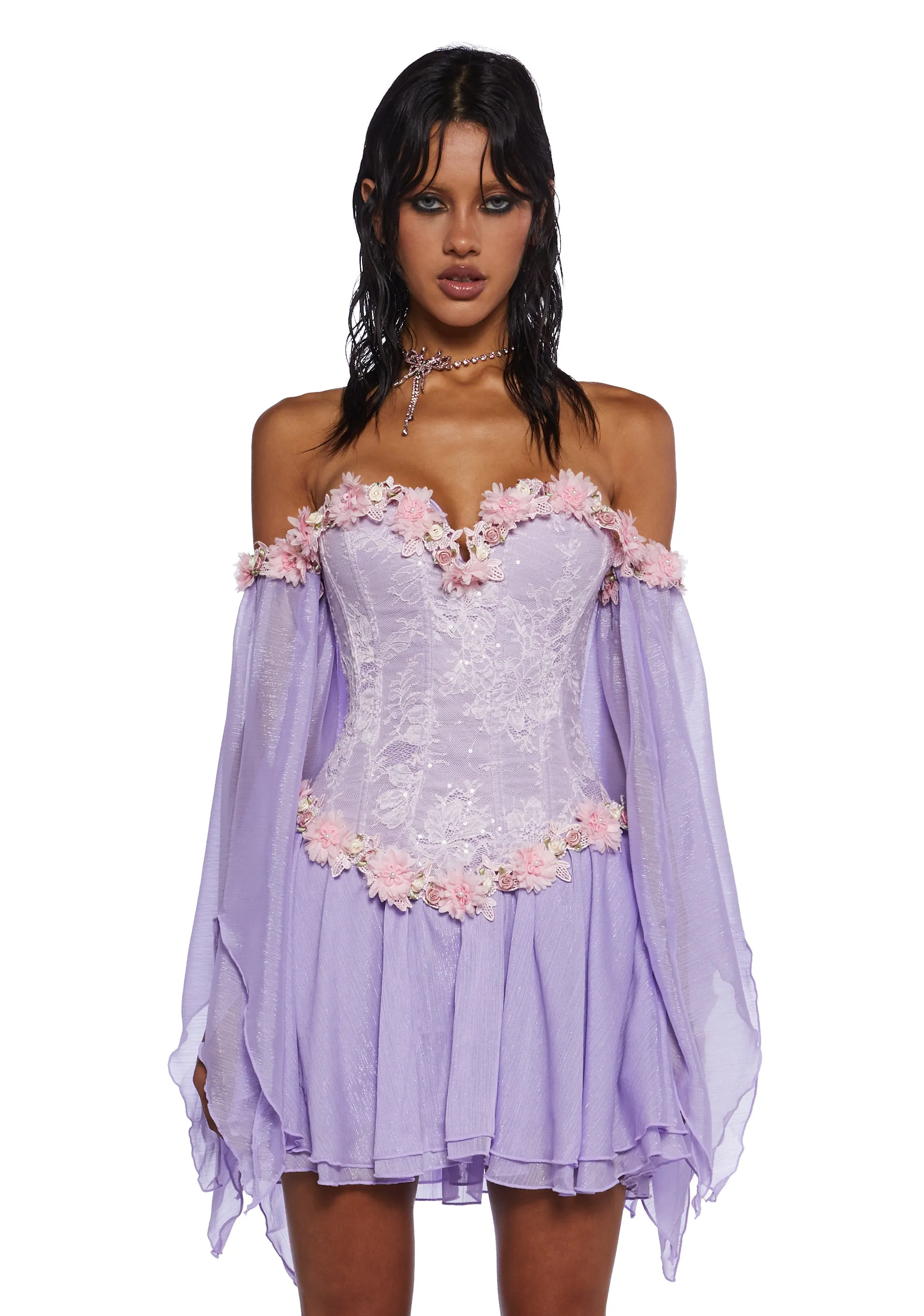Sparkling Enchantment Mini Dress - Purple sold by Dolls Kill
