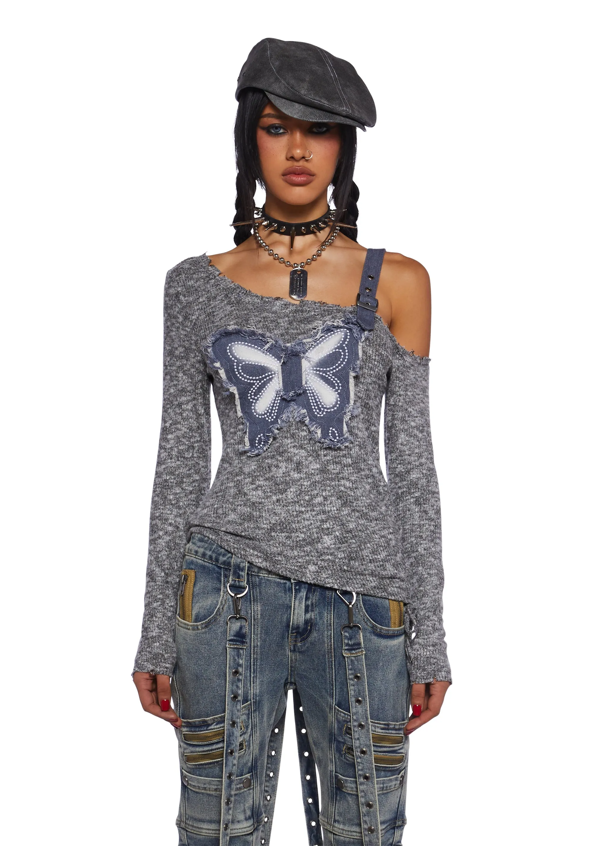 Right Profile Long Sleeve Top sold by Dolls Kill