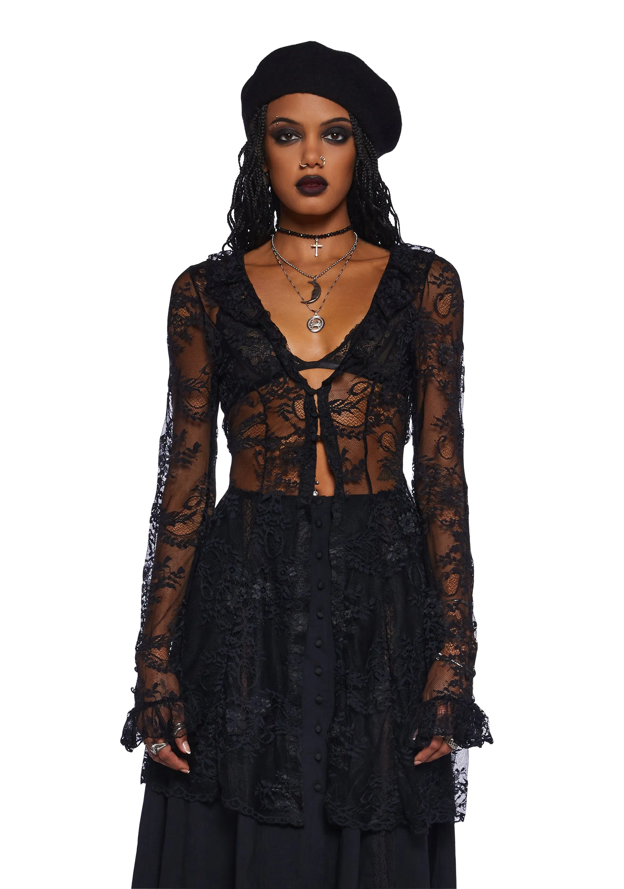 Seance Afterparty Sheer Cardigan sold by Dolls Kill