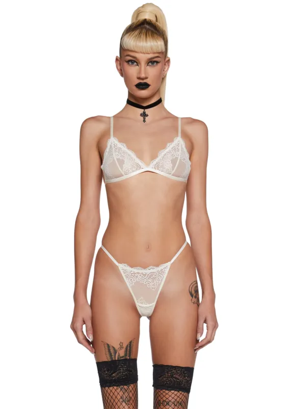 Heartless Lust Triangle Bra - Ivory sold by Dolls Kill