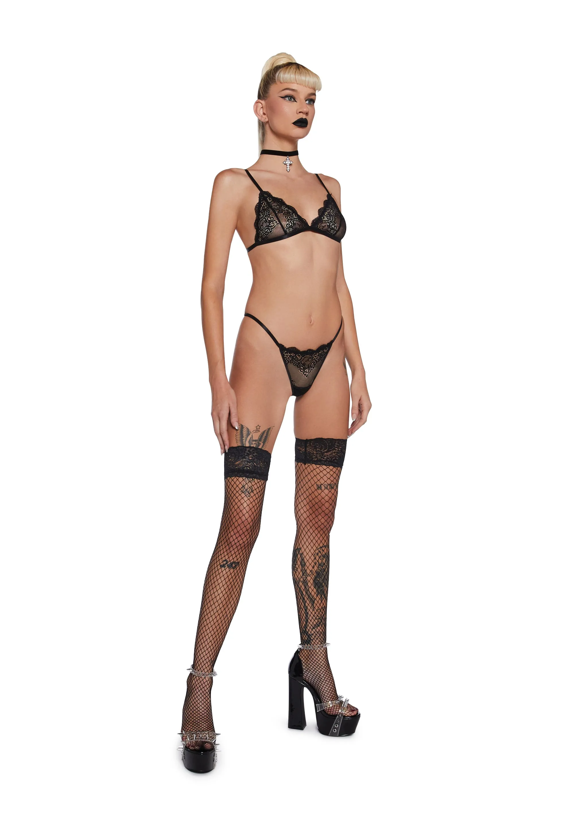 Heartless Lust Lace Thong - Black sold by Dolls Kill product image thumbnail 2