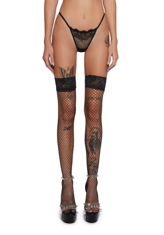 Heartless Lust Lace Thong - Black sold by Dolls Kill