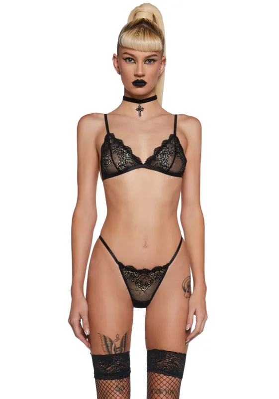 Heartless Lust Triangle Bra - Black sold by Dolls Kill