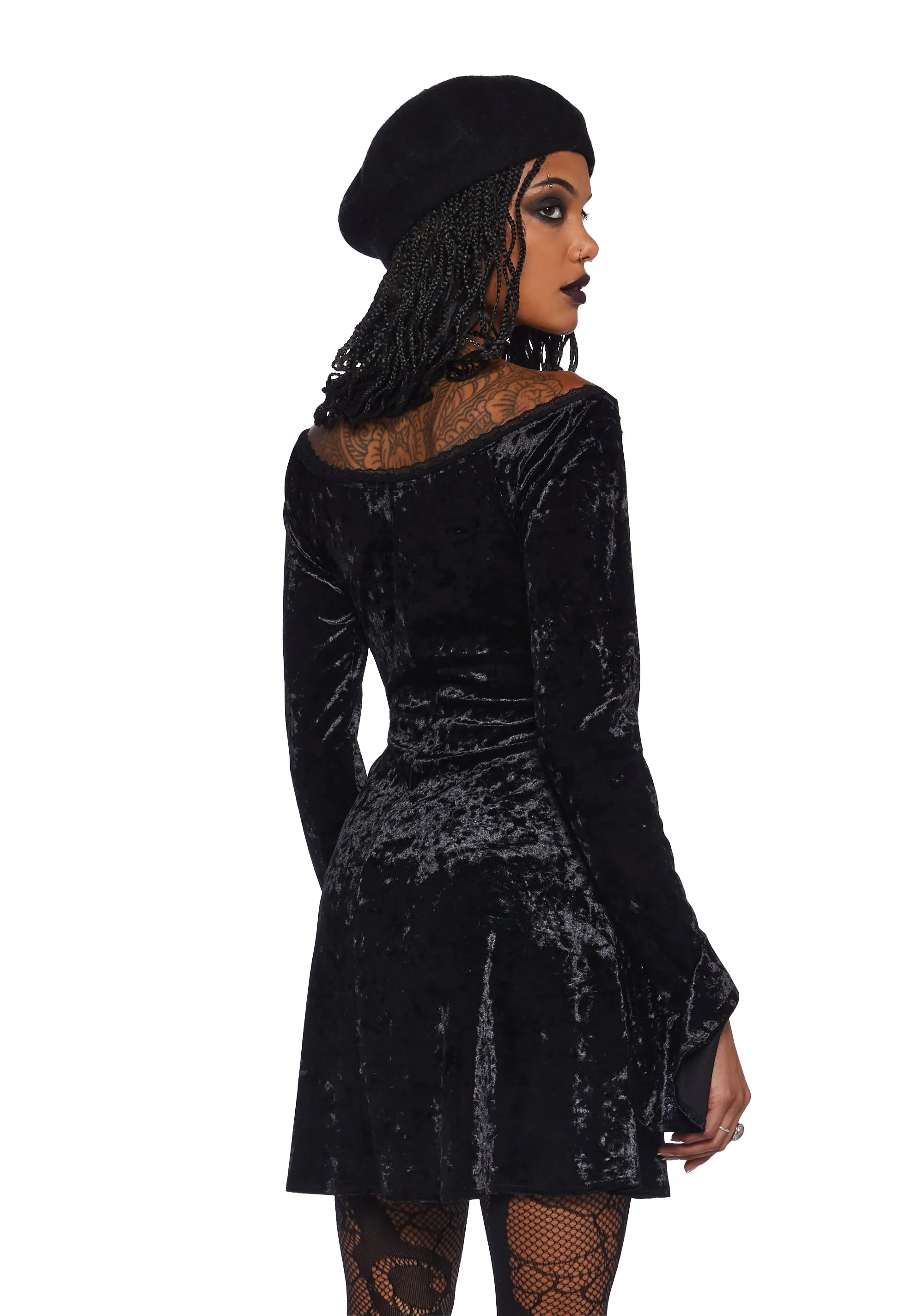 Glamour Sparks Velvet Dress sold by Dolls Kill product image thumbnail 4