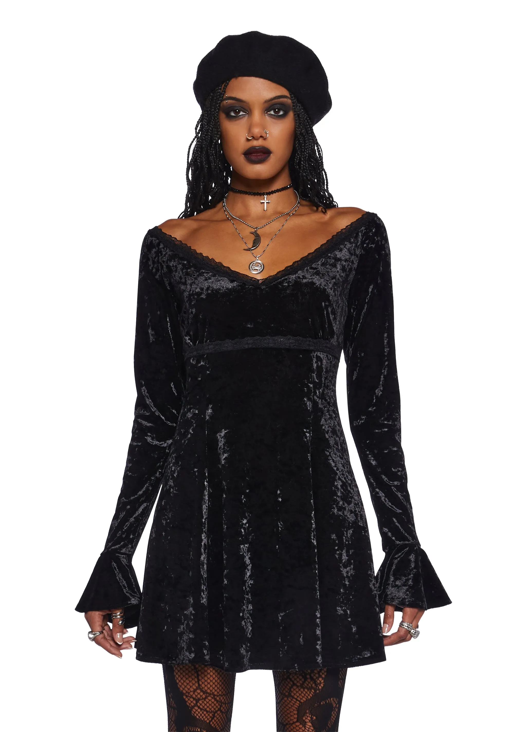 Glamour Sparks Velvet Dress sold by Dolls Kill