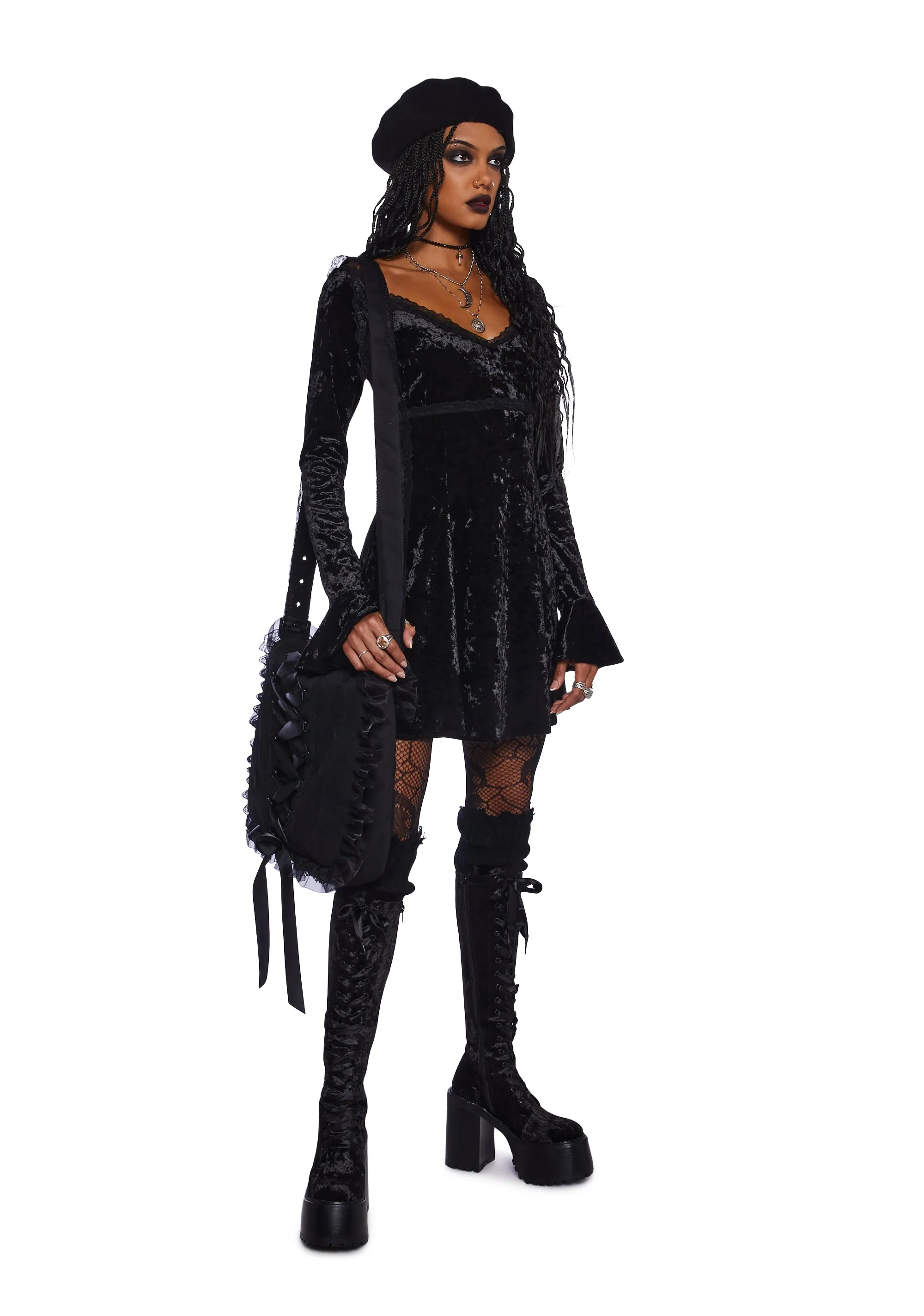 Glamour Sparks Velvet Dress sold by Dolls Kill product image thumbnail 2